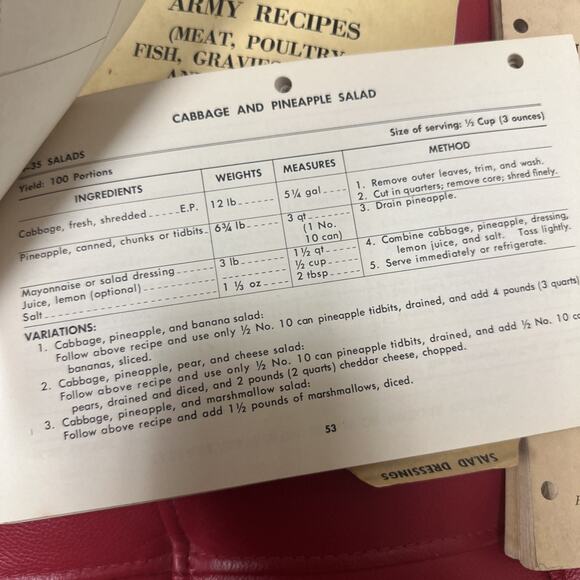 Department of Army Techinical Manual 10-412-1, 10-412-3 & 4 Recipes 1950s - Picture 7 of 10